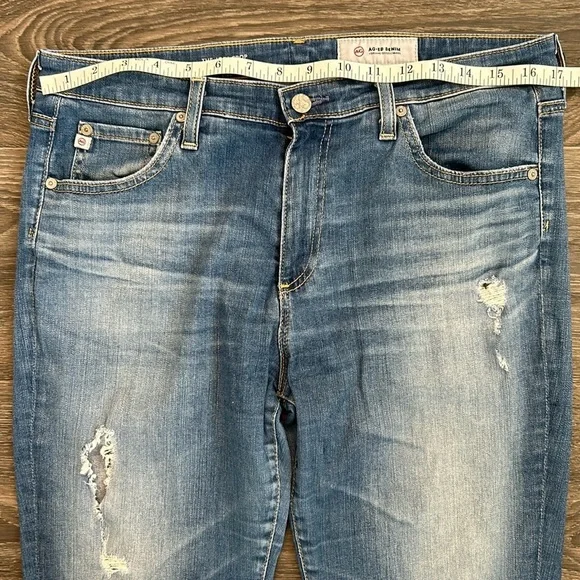 AG Adriano Goldschmied Jodi Crop 31 High Rise Jeans Flare Kick Fit Distressed - Picture 4 of 11